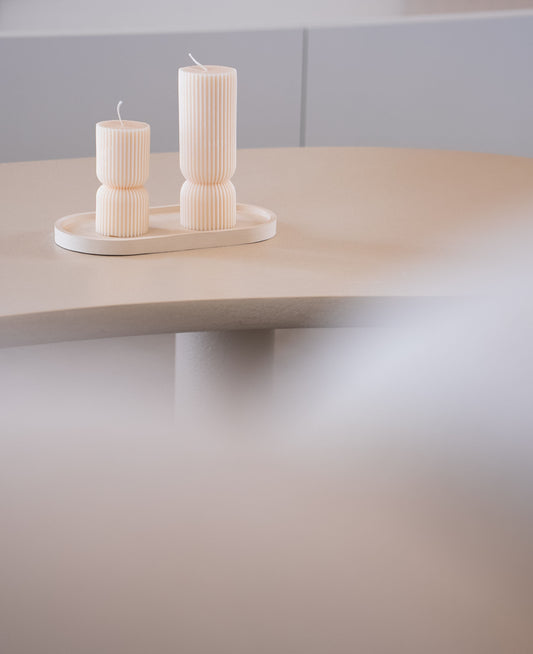 Pack Duo Bougies Pilier & Plateau décoratif