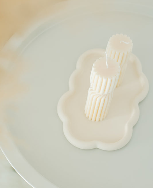 Pack Bougies Torsadées & Plateau décoratif